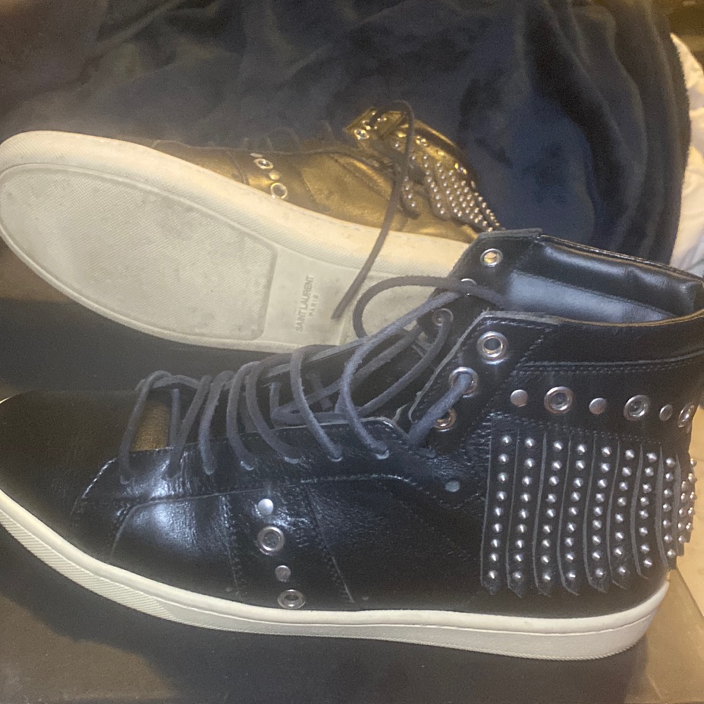 Black Studded Saint Laurent Sneakers